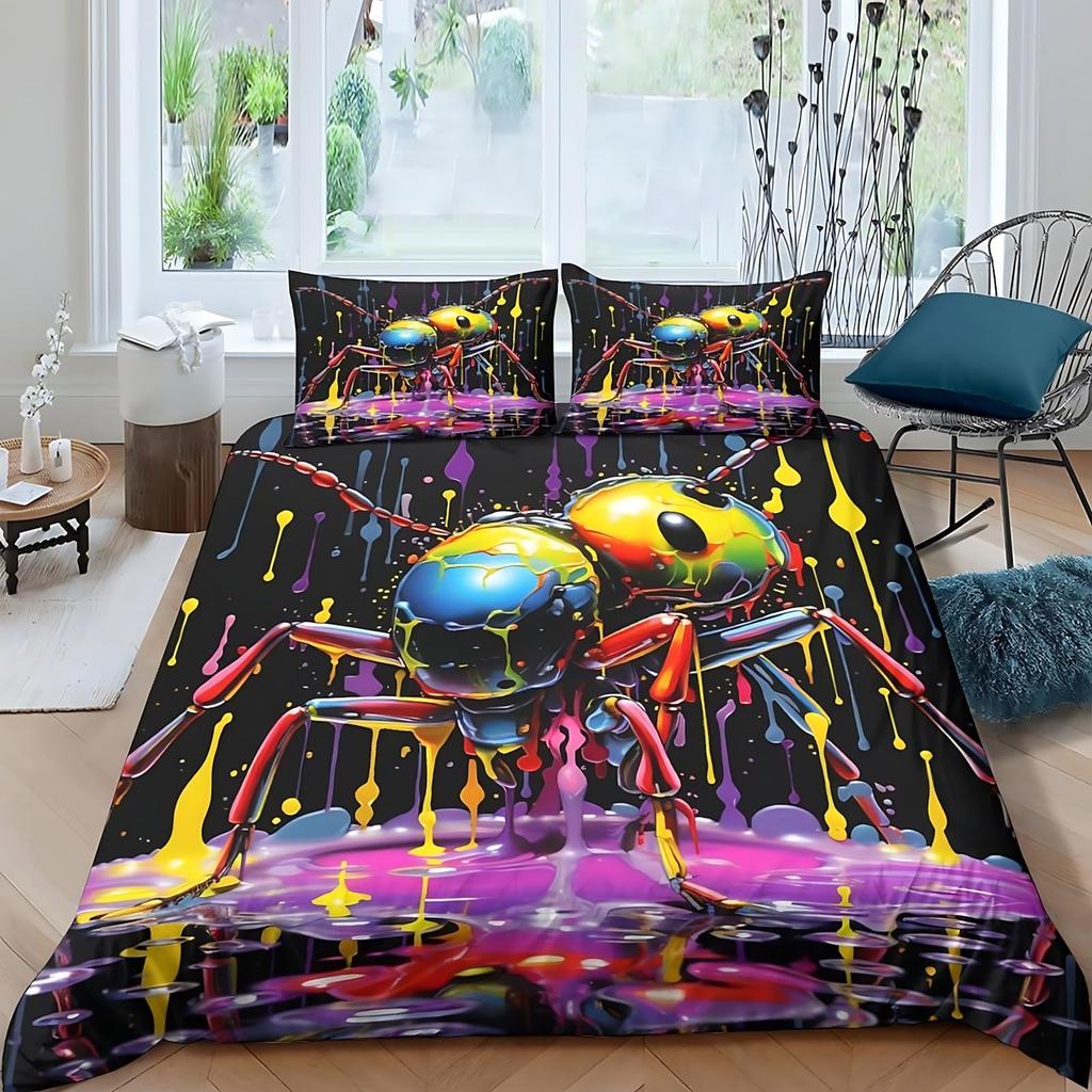 Ants Duvet Cover Set for Kids Boys Girls Teens Queen King Lightweight Bedspread Cover Bedroom Decor Insects Bedding Set No Quilt