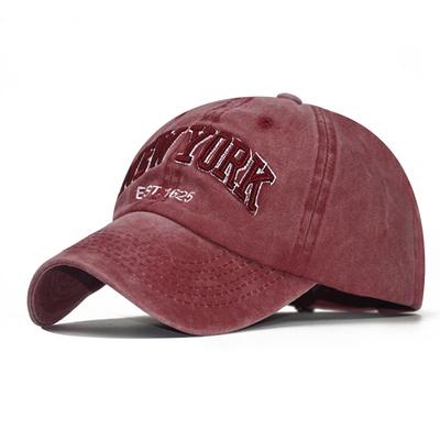 New Unisex Baseball Hats Washed Cotton Cap Letter Vintage Baseball Cap Men Women Adjustable Casual Cap Streetwear Sports Hat
