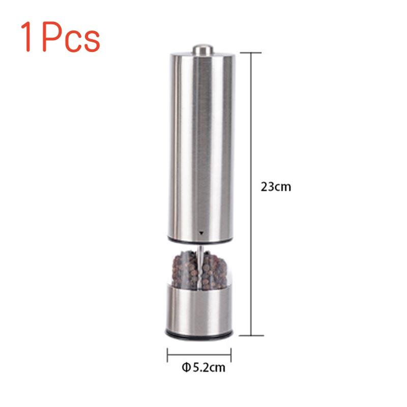 Electric Salt Grinder Set with Steel Shelf,Stainless Steel Pepper Mill with LED Light,Adjustable Coarseness Pepper Grinder Tools