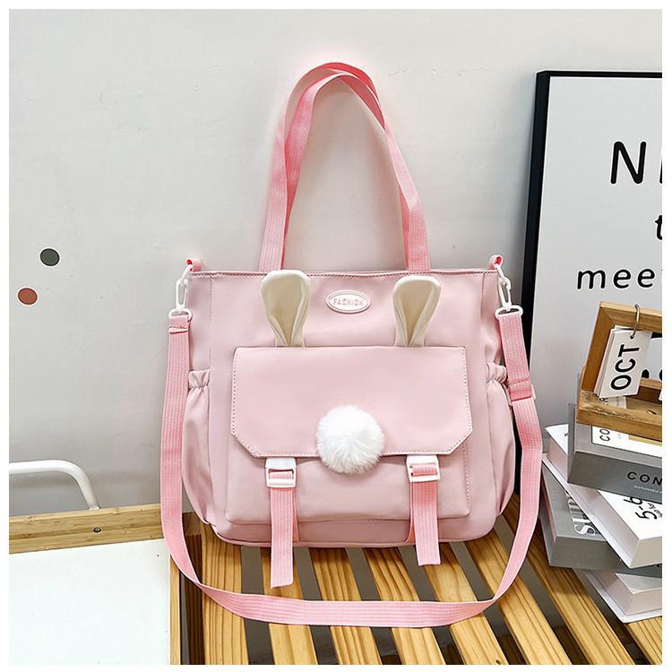 Chic Nylon Shoulder Bag Women s Bag Stylish Polyester Bag Minimalist Design розовый