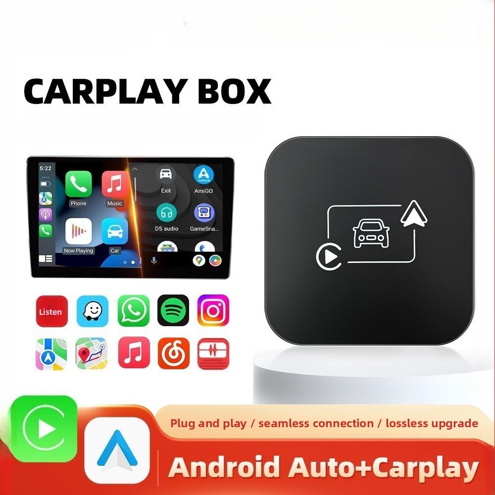 Dual Channel Wireless Carplay Adapter Android Auto AI Box Convert Wired to Wireless for Cars