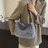 Elegante Borsa a Spalla in Jeans per Uomini e Donne Borsa a Tracolla Casual Cartella alla Moda con Tracolla Regolabile azzurro chiaro