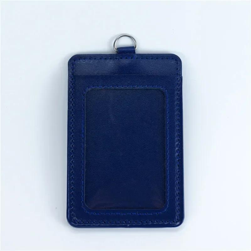 Fashion PU Leather Card Holders Set Women Men Student Retractable Badge Reel ID Card Holder Cover Case Nurse Badge Lanyards