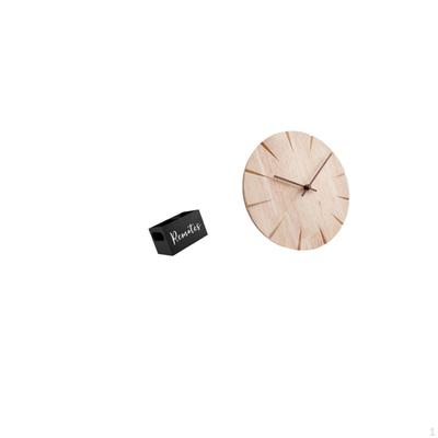 Retro Wooden Remote Organizer And Silent Wall Clock Combo for Office Nightstand Couch Restaurant