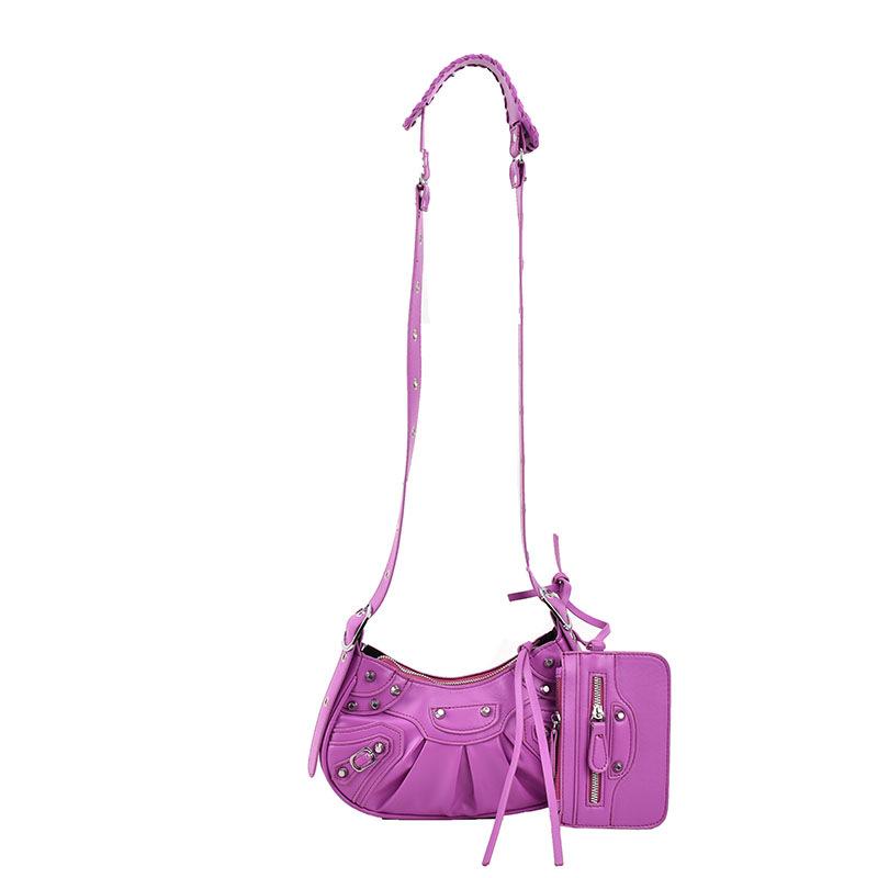 Bag women's new 2025 Korean version fashion rivet personalized armpit bag ins candy-colored one-shoulder dumpling bag