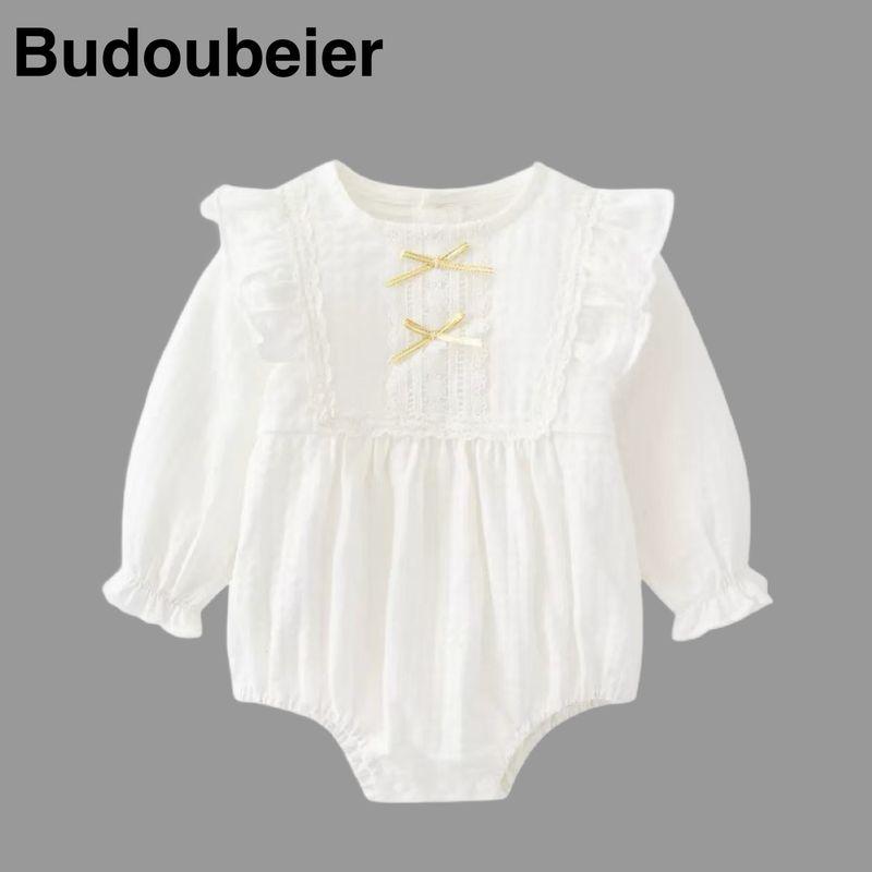

Baby Spring and Autumn Clothing, New Super Cute One-Piece Outfit for Baby Girls, Suitable for Full Month and 100-Day Celebrations, Outdoor Romper White 80