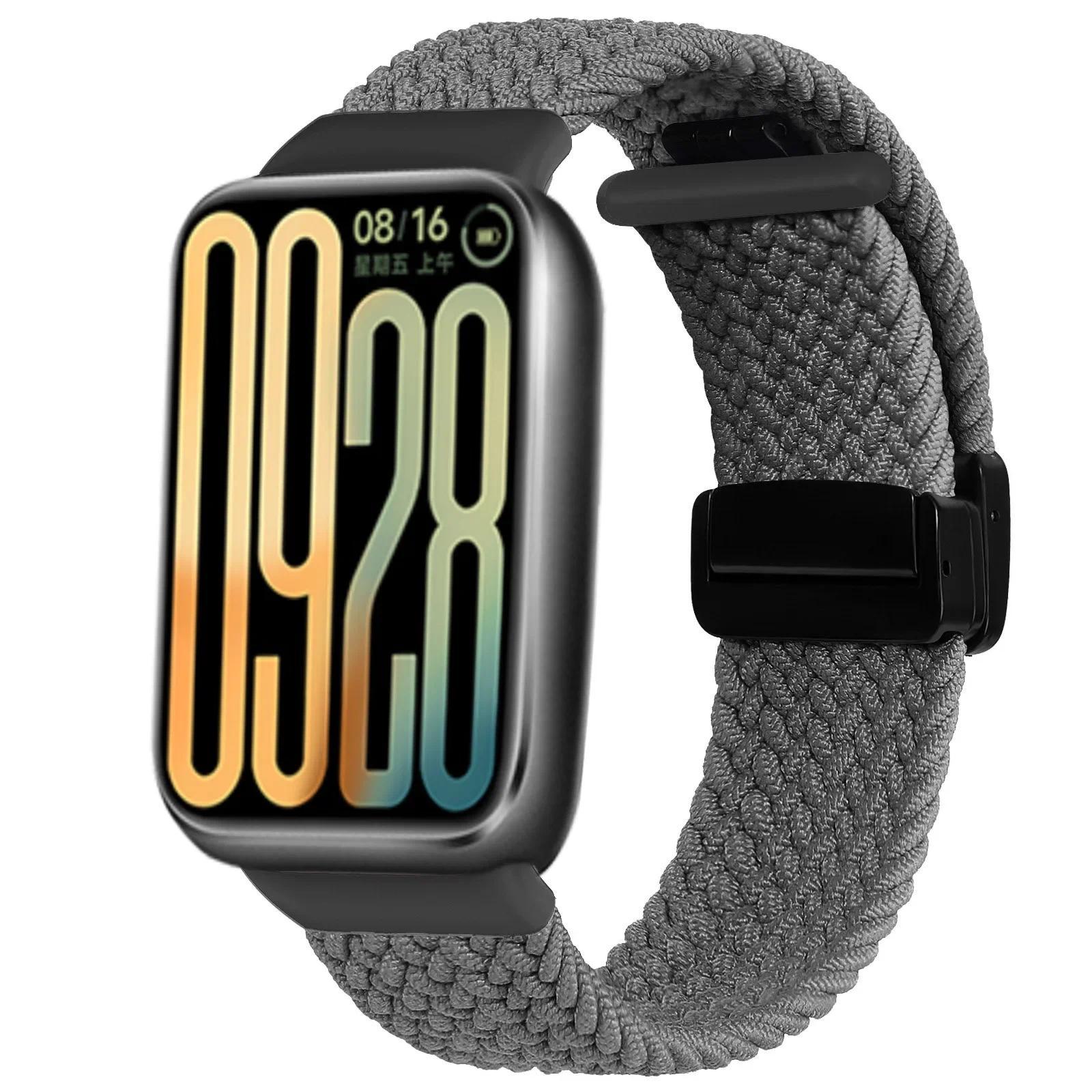 

Nylon Braided Magnetic Strap for Xiaomi Band 8 9 Pro Watchband Breathable Adjustable Wristband Redmi Watch 5 4 Belt Accessories Mi band 8 Pro-9 Pro серый