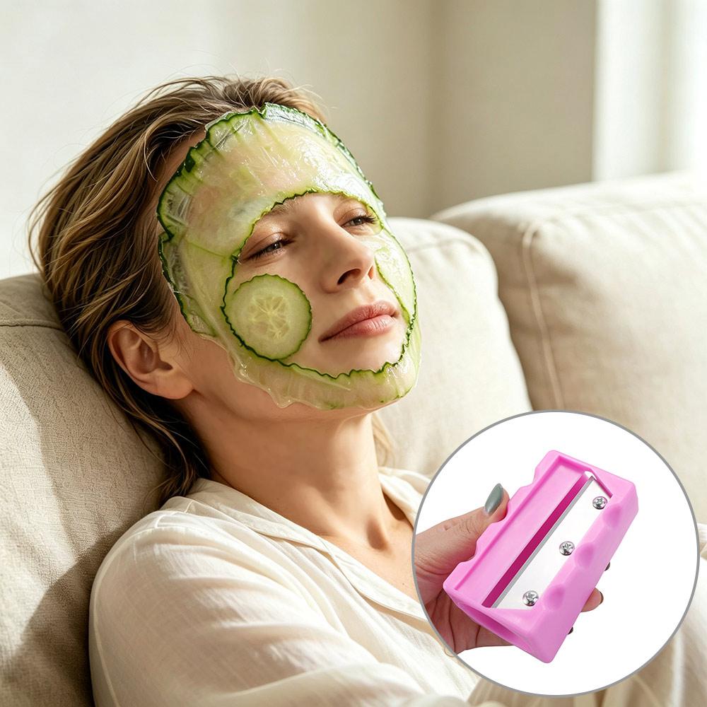 Manual Cucumber Mask cutter Rotating Peeler Handheld Cucumber Slicer Beauty Tool