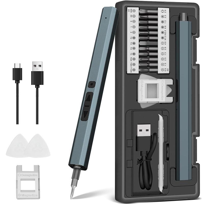 

Tournevis de Precision Electrique Sans Fil,30 en 1 Mini Tournevis Avec LED Pour Réparer Smartphone PC Lunettes Jouets Montres