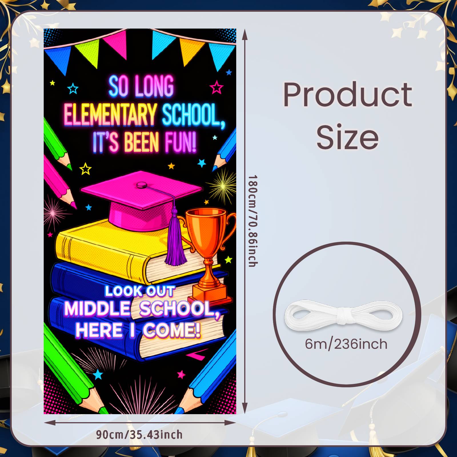 

School Milestone Display Colorful Pencil Accents School Transition Display School Celebration Banner Star Shaped Design