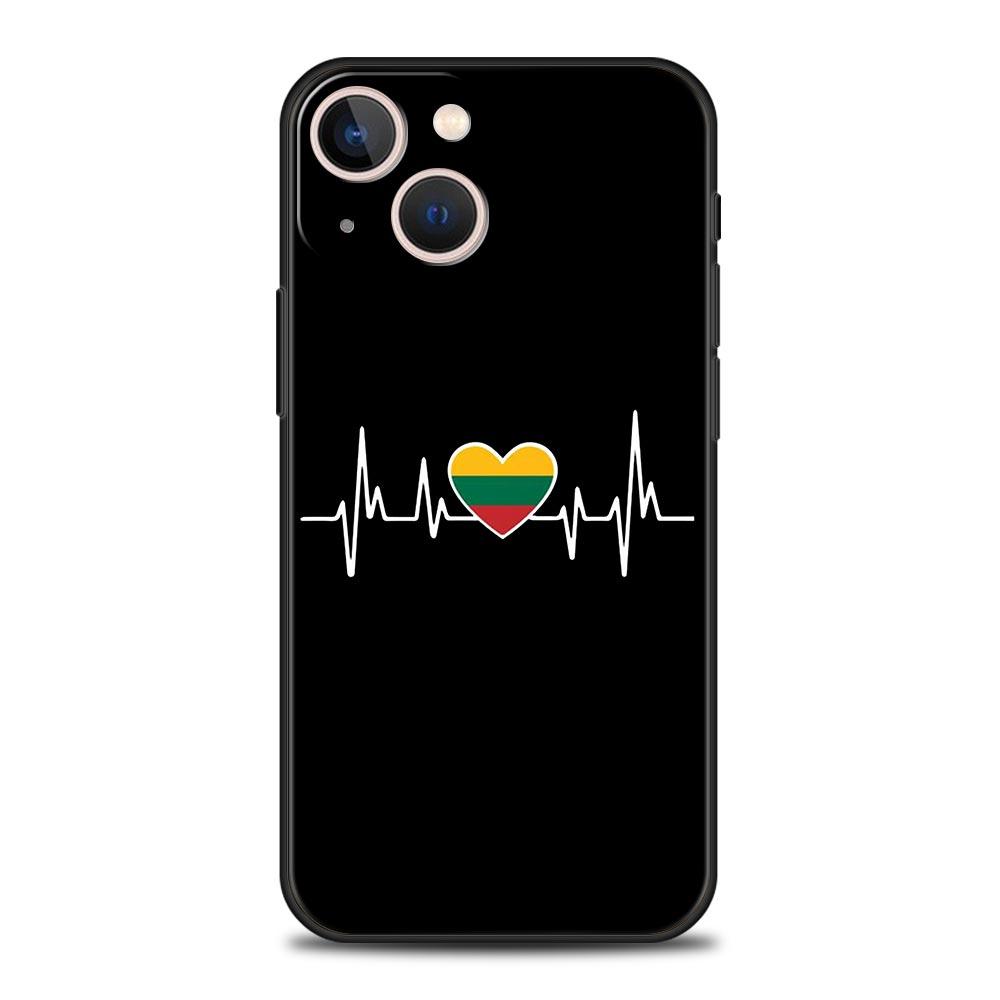 Flag of Lithuania Flag Luxury Phone Case For iPhone 13 15 14 12 Mini 11 Pro MAX XR X SE XS 7 8 Plus Silicone Protection Cover