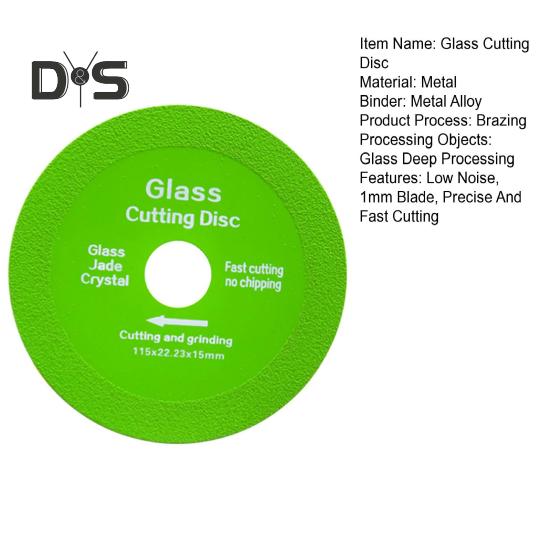 Glass Cutting Disc for Angle Grinder 1mm Chip-Free Blade Fast Precise Cuts Less Noise Flat Grinding Disc for Glass Jade Rock Plate Ceramics Sanding