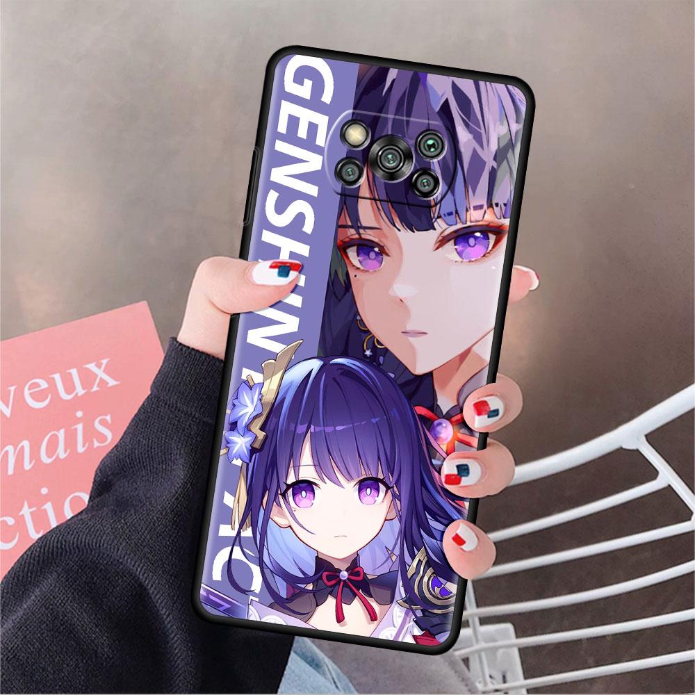 Genshin Impact Game Phone Case For Xiaomi Mi Poco X3 NFC X4 M4 M3 Pro F1 F4 F3 GT C40 11T 11 Lite 5G Fundas Black Cover