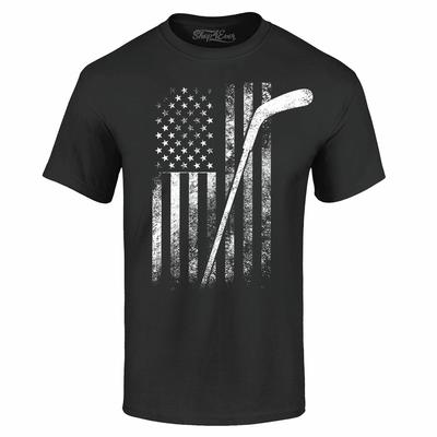 Used Look Hockey Amerikanische Flagge Patriotisches T-Shirt Hockey-Shirts