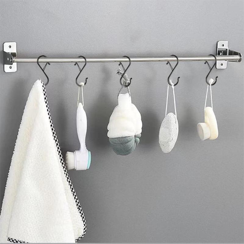 Heavy Duty Metal S Hooks with Safety Buckle,Hanging hooks,S Shaped Hooks Pot Rack Closet Hooks for Hanging
