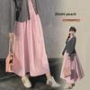 Elegant High-Waisted Pink A-Line Long Skirt for Spring - Plus Size
