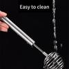 Stainless Steel Spring Whisk Handheld Butter Eggs Mixer Hand Push Stir Blenders with Long Handle Milk Frother Enduring