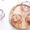 Nordic Style Glass Sakura Disc Gold Inlay Flower Candle Holder Creative Sauce Bowl  Ice Cream