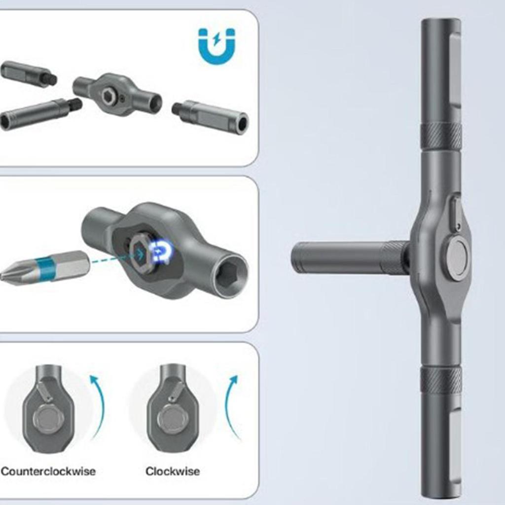 Multi-function Ratchet Screwdriver Set Compact T-Handle Repair Kit With Bits For Electronics Automotive Maintenance