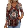 Women's T Shirt Print 3/4 Sleeve Fashion Basic V- Neck Regular Top