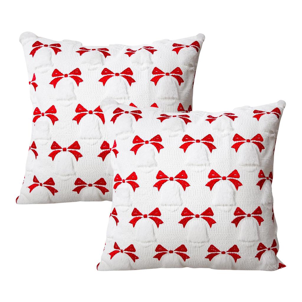 2Pcs Christmas Tree Pillow Covers Square Cushion Cover 18X18 Inch Christmas Decorations Pillowcases for Winter Home Decorations