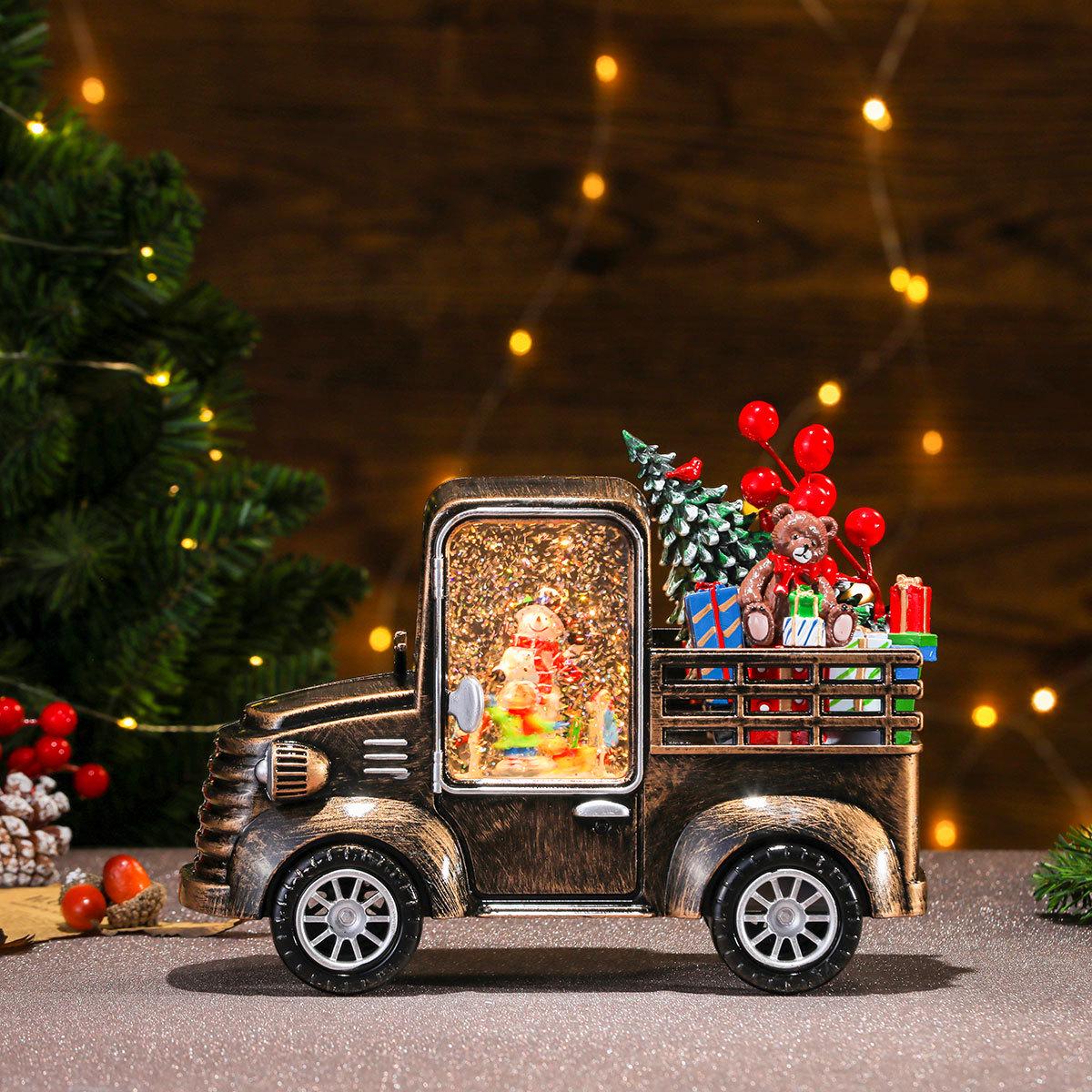Rotating Christmas Luminous Car Ornament & Music Box Gift