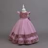 2025 New Elegant Girl Wedding Dress Sequined Mesh Princess Dress 4-12 Year Old Girl Graduation Party Prom Evening Dress
