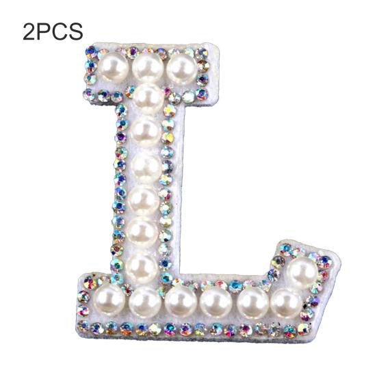 2Pcs DIY Handmade Patch Decor Fabric Adorable English Letter Shape Patch Sticker for Bag