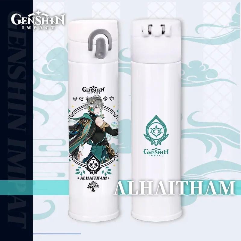 Genshin Thermos Cup Bottles Zhongli Beelzebul Genshin Impact Insulated Bottles Anime Coffee Water Cup Mug Vacuum Thermos Flask
