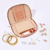 Bolsa Portátil de Cuero para Accesorios para Agujas Circulares Desmontables y Lana