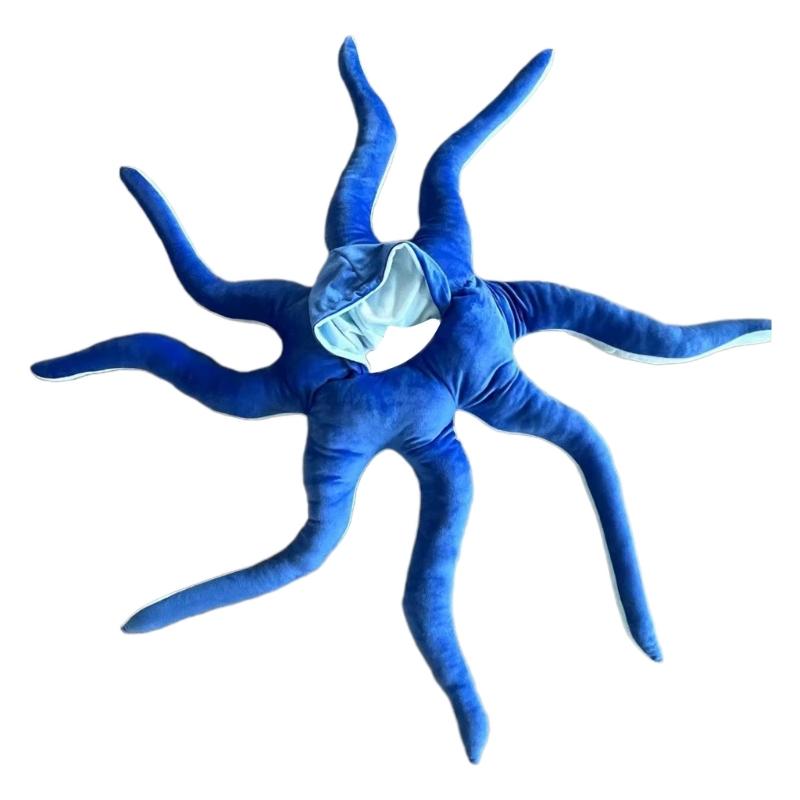 51in Plush Doll Stuffed Animal Octopus Pillow Toy Novelty Cosplay Party Costume Toy Infant Photo Shooting Props Headgear