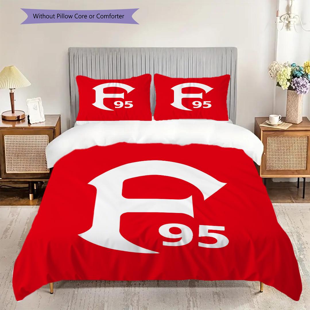 

Fortuna Dusseldorf Pattern Bedding Quilt Set Quilt Cover Pillowcase Home Decoration Birthday Gift (1 * duvet cover + 2 * pillowcase, without core) 155x200cm