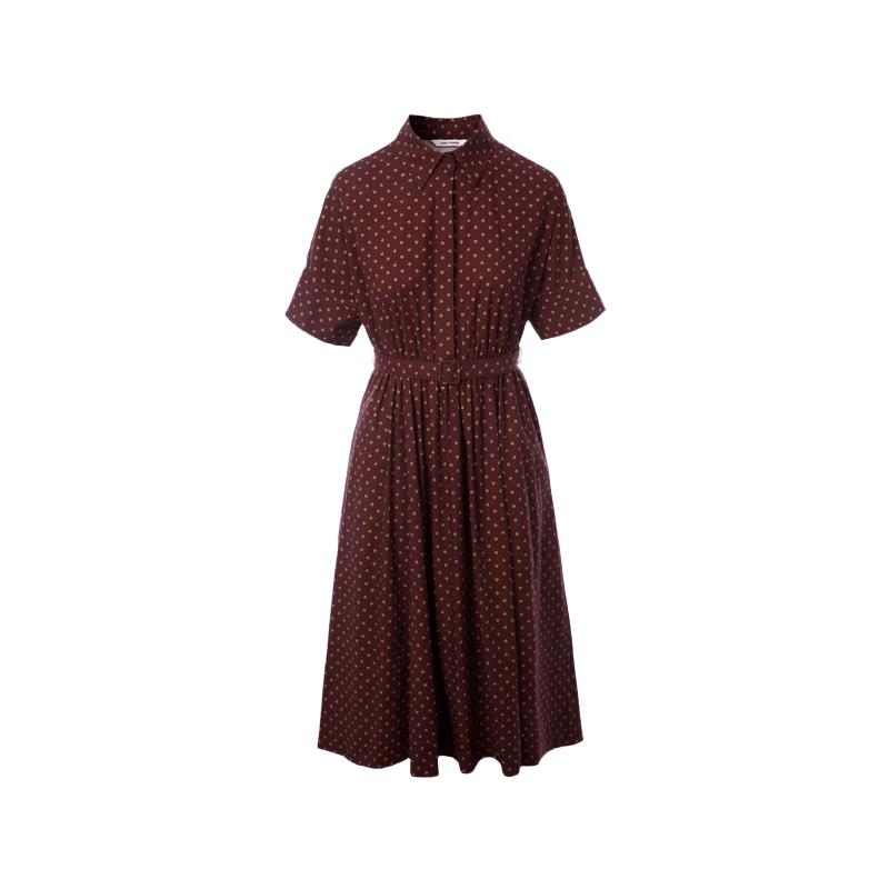 Women s Retro Floral Short-Sleeve A-line Midi Dress M