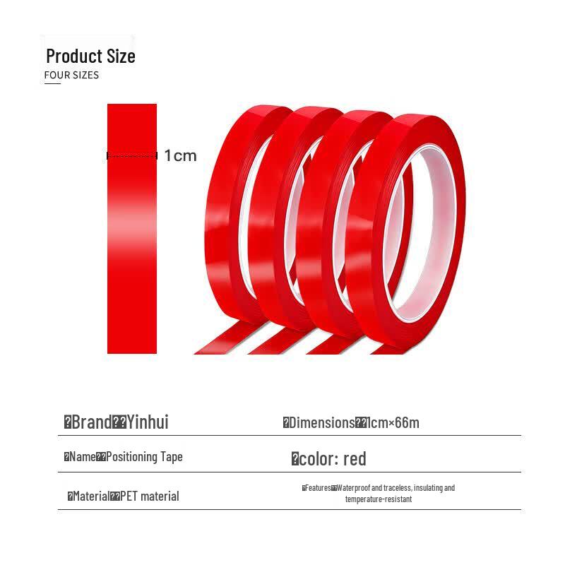 Yinshenghui Red Safety Warning Marking Tape, 4 Rolls