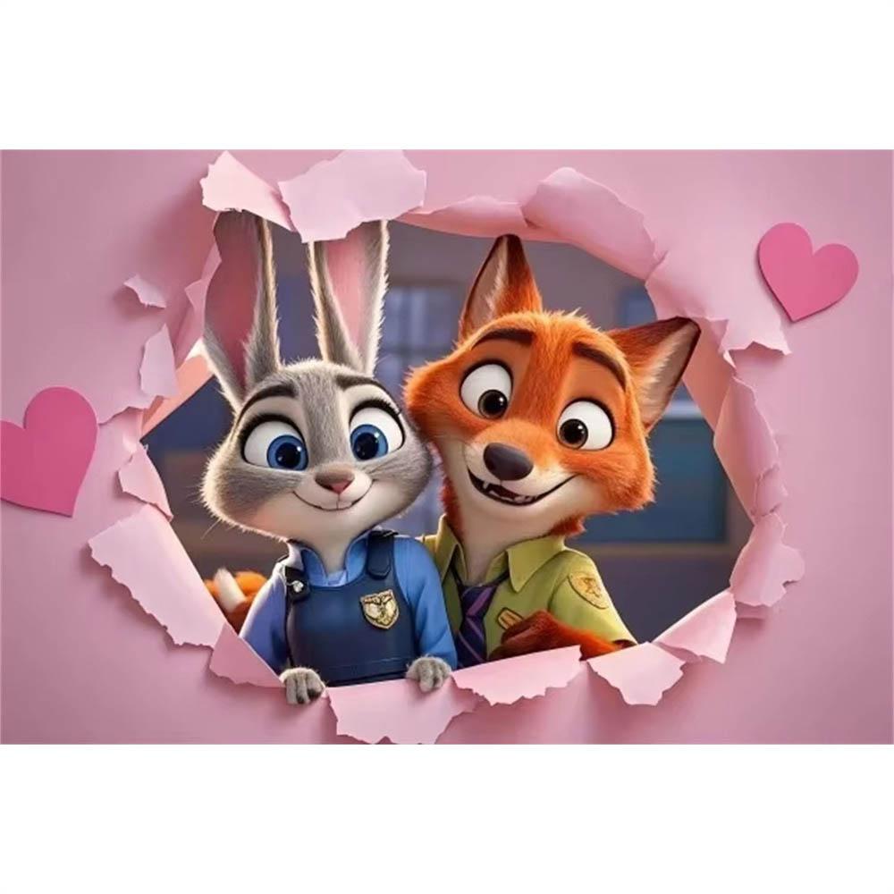 Disney Zootopia Judy Nick 5D Diamantové malování Plné diamantů DIY Ručně vyráběné diamantové malování Kreslený dekorativní malířský set