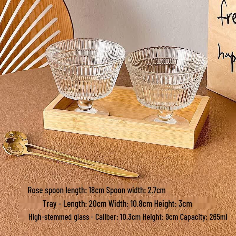 Retro Sunflower Embossed Glass Dessert Bowl