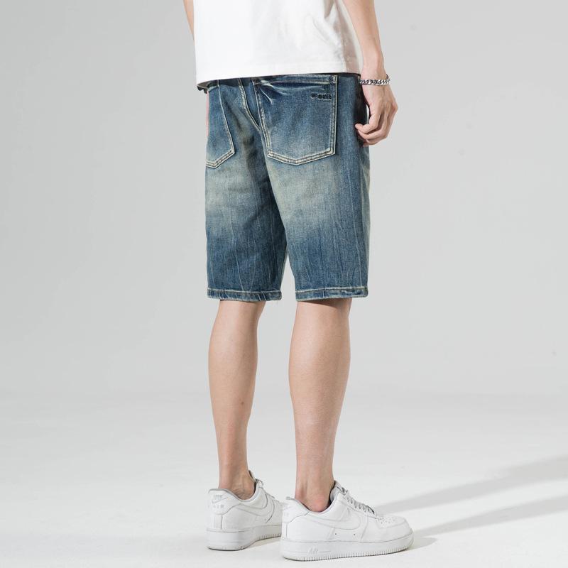 New Style of Men's Denim Shorts In Summer Thin Hong Kong Style Retro Versatile Mid-sized Pants