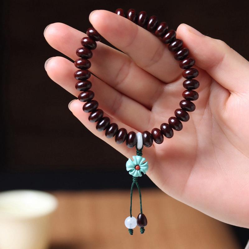 India Sandalwood Abacus Bead Bracelet 5x9 DIY Literary Style for Men and Women - Buddhist-Inspired Jewelry