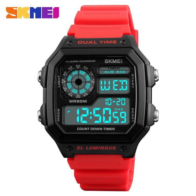 SKMEI Fashion Sports Watches Men Waterproof Countdown Digital Watch Outdoor Military Wristwatches