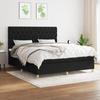 Exclusive House - Bed Slat Base with Mattress Black 160x200 Cm Fabric