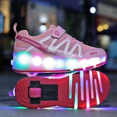 Buty ucieczkowe przełącznik ładowania pojedyncze koło chłopcy i dziewczęta buty na kółkach wrotki świecące buty modne buty proste