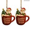 Christmas Drink Cup Ornaments Acrylic Hanging Decor for Tree Car Mirror Festive Birthday Party