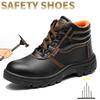 Waterproof Men's Work Safety Boots Steel Toe Work Shoes Black Leather Safety Shoes Man High Top Men's Labor Protection Shoes