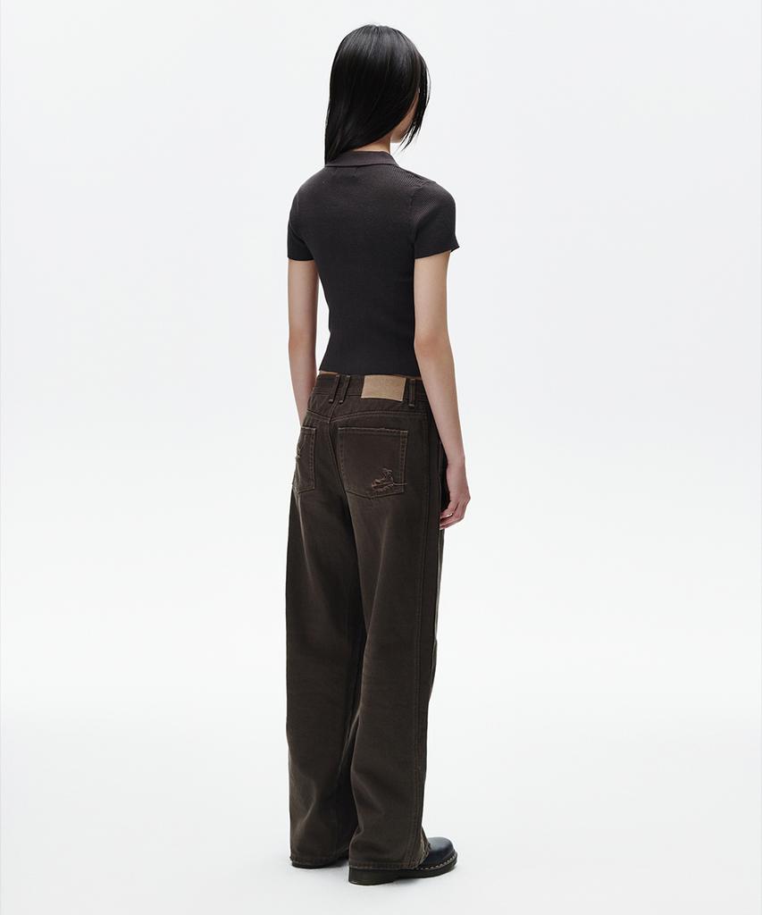 MAHAGRID Button-Up Collar Knit Charcoal(Mg2Fmfk616A)