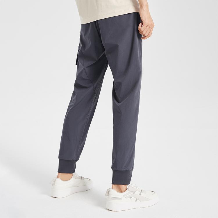 Li Ning Badfive Basketball Series Tapered Woven Sports Pants Men Pants Cold-Sand-Black AKXQ191-4