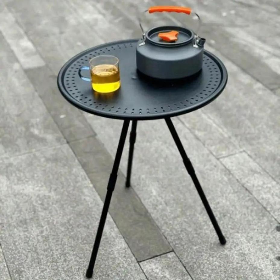 1 Stück Outdoor Kleiner Runder Tisch Camping Klapptisch Tragbarer Verstellbarer Leichter Tisch Angeln Zuhause Campingausrüstung