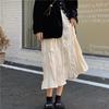 Elegant Versatile Pleated Skirt Women Fashion Solid Loose Pleated A-line Skirts Casual Elastic Waist Skirt Female Clothing 25930