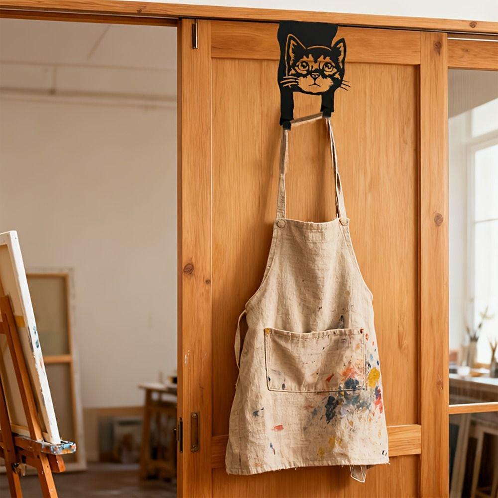 Black Coating Cats Shaped Over Door Hook Rustproof Over the Door Hangers Wall Hanger Cat Lovers