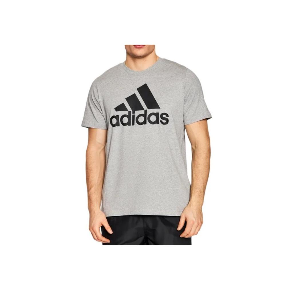 Adidas Essentials Big Logo Tee Medium Grey Heather/Black Men Streetwear GK9123