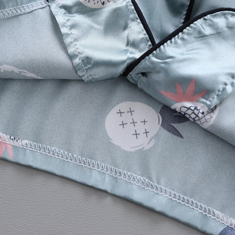 Summer Children Baby Boys Girls Pineapple Print Sleepwear Set Short Sleeve Blouse Tops Sleep Pants